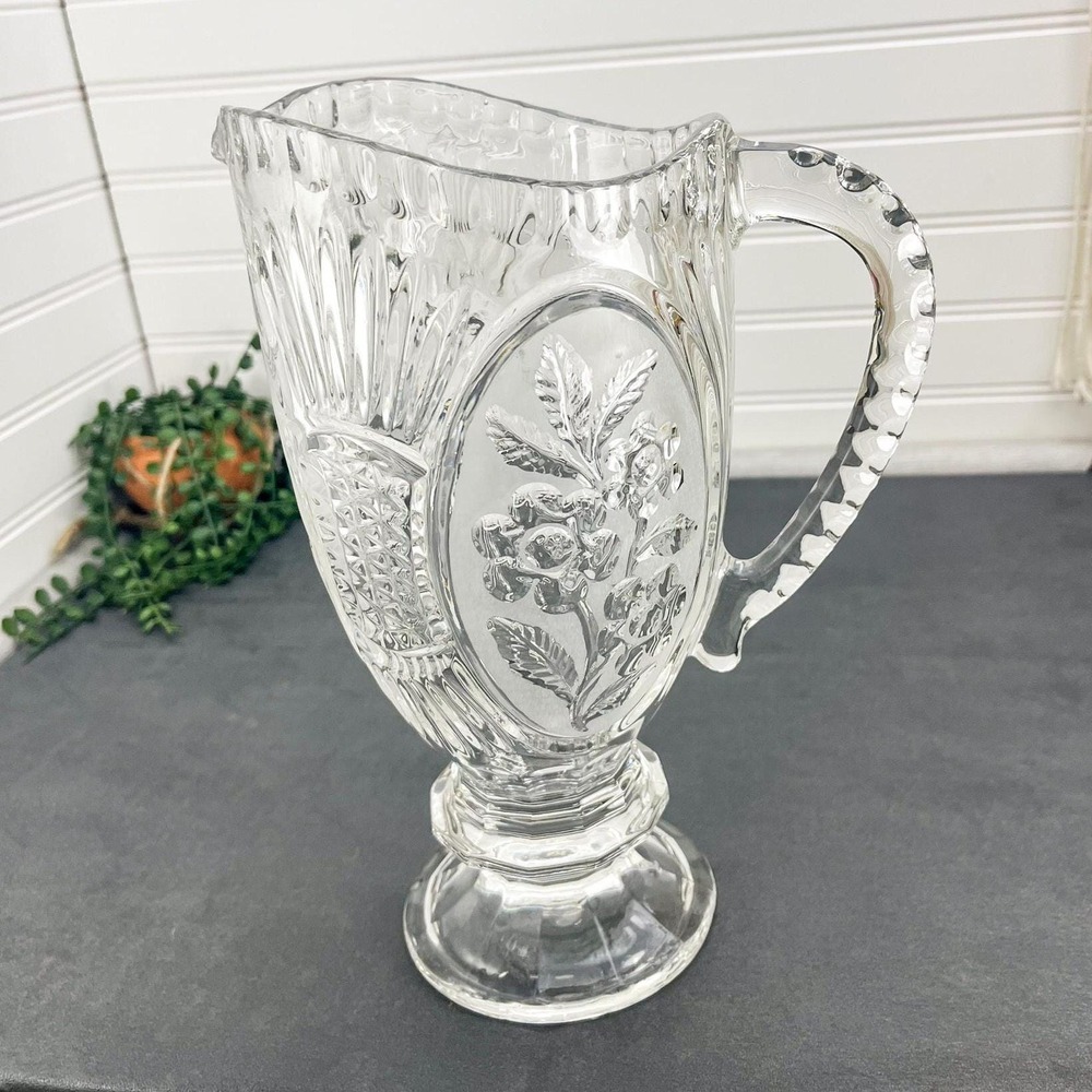 Vintage Crystal Water Pitcher: Flora Collection